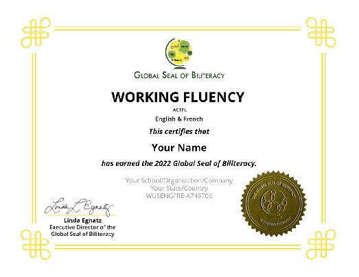 working fluency certificate