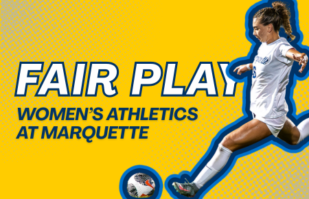 exhibit title and image of soccer player