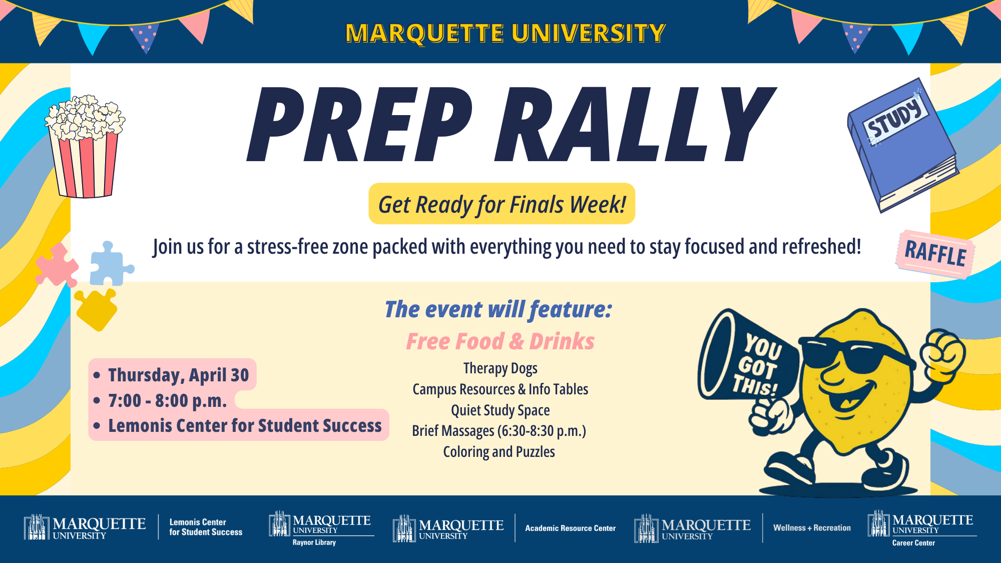 Prep Rally Spring 2026 promotional flyer for the prep rally