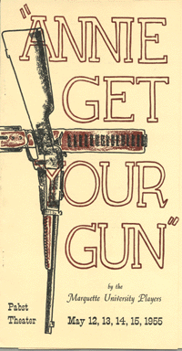 Program from the May 1955 performance of Annie Get Your Gun.