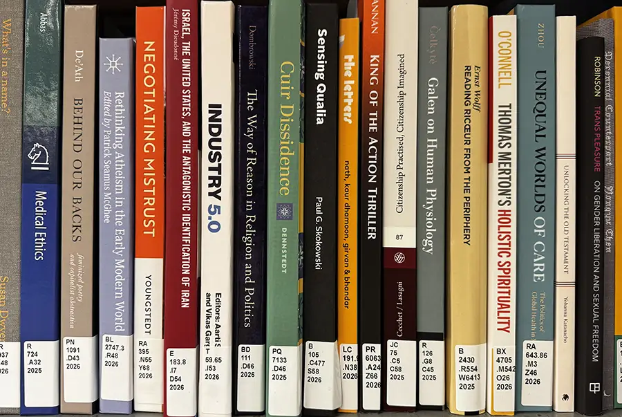 Books on a shelf