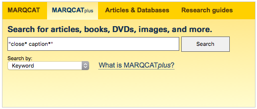 Screenshot of MarqcatPlus search box