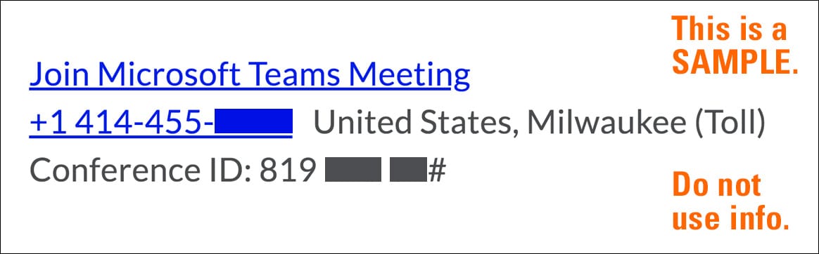 Meeting details example