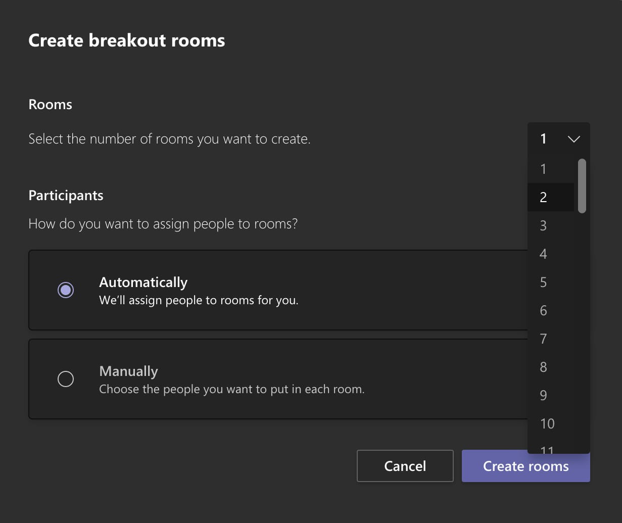 teams assign breakout room manager