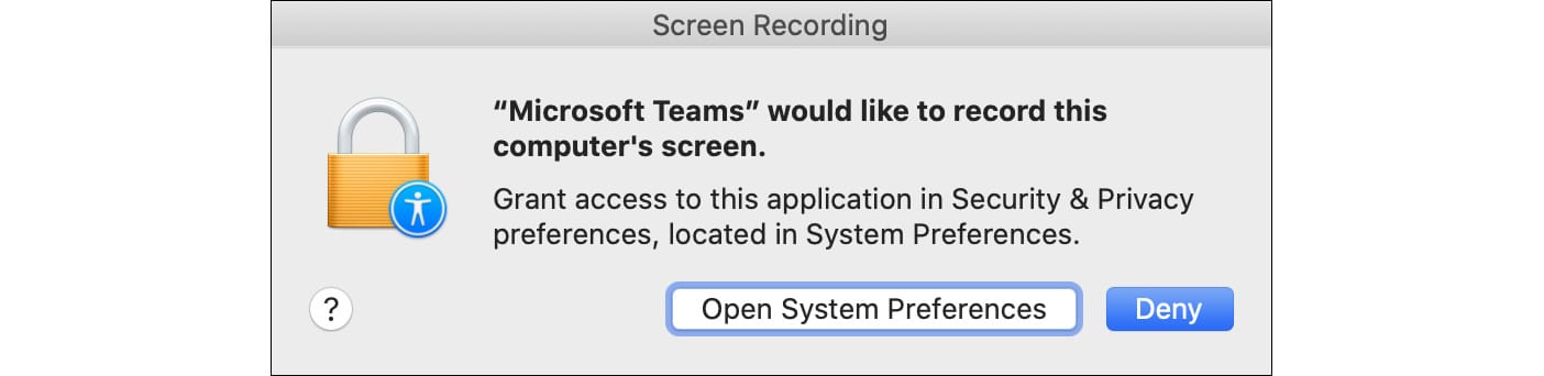 Record screen access