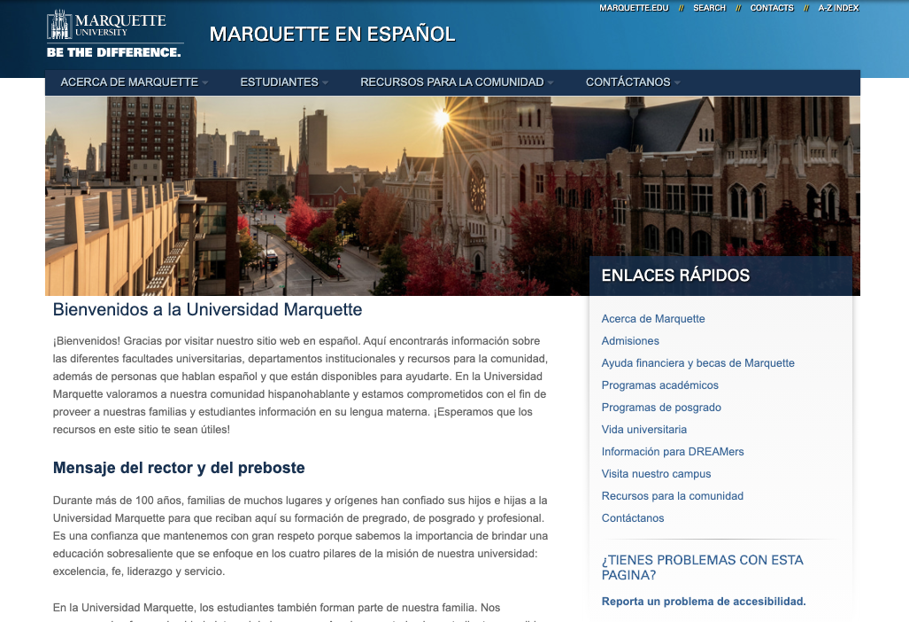 Marquette en Espanol