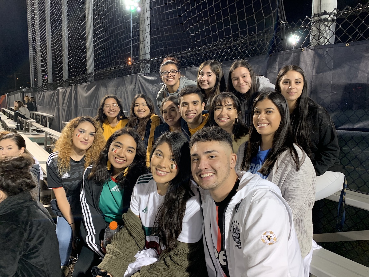 LASO Student Org photo at a soccer game