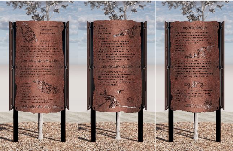 Rendering of Land and Water Acknowledgment marker