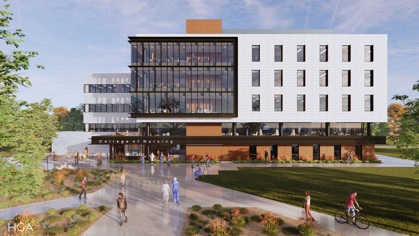 Updated rendering of new home for College of Nursing