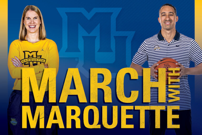 March with Marquette graphic with Coach Duffy and Coach Smart