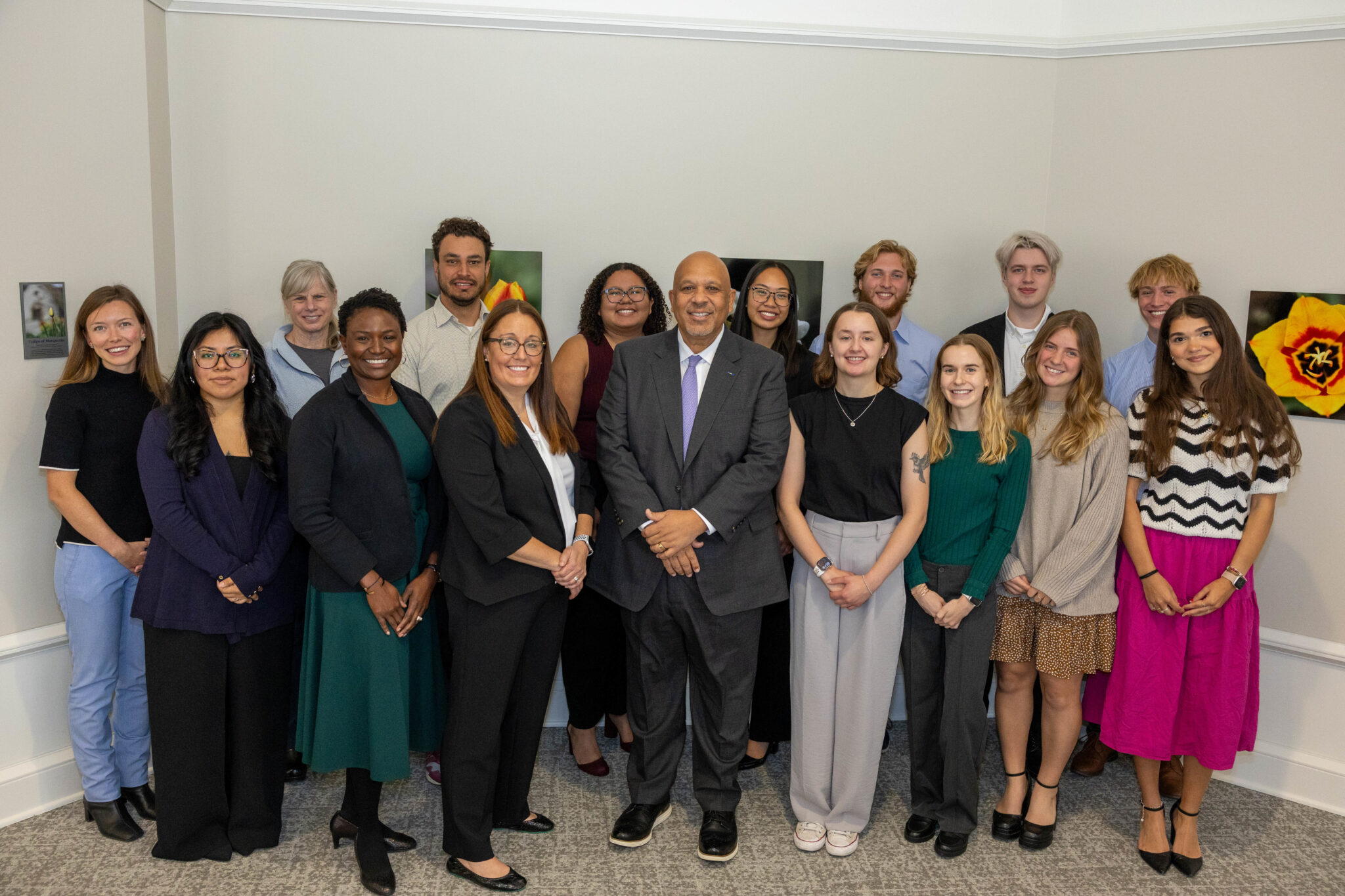 Marquette Burke Scholars and Trinity Fellows celebrating a renewal of their longstanding partnership