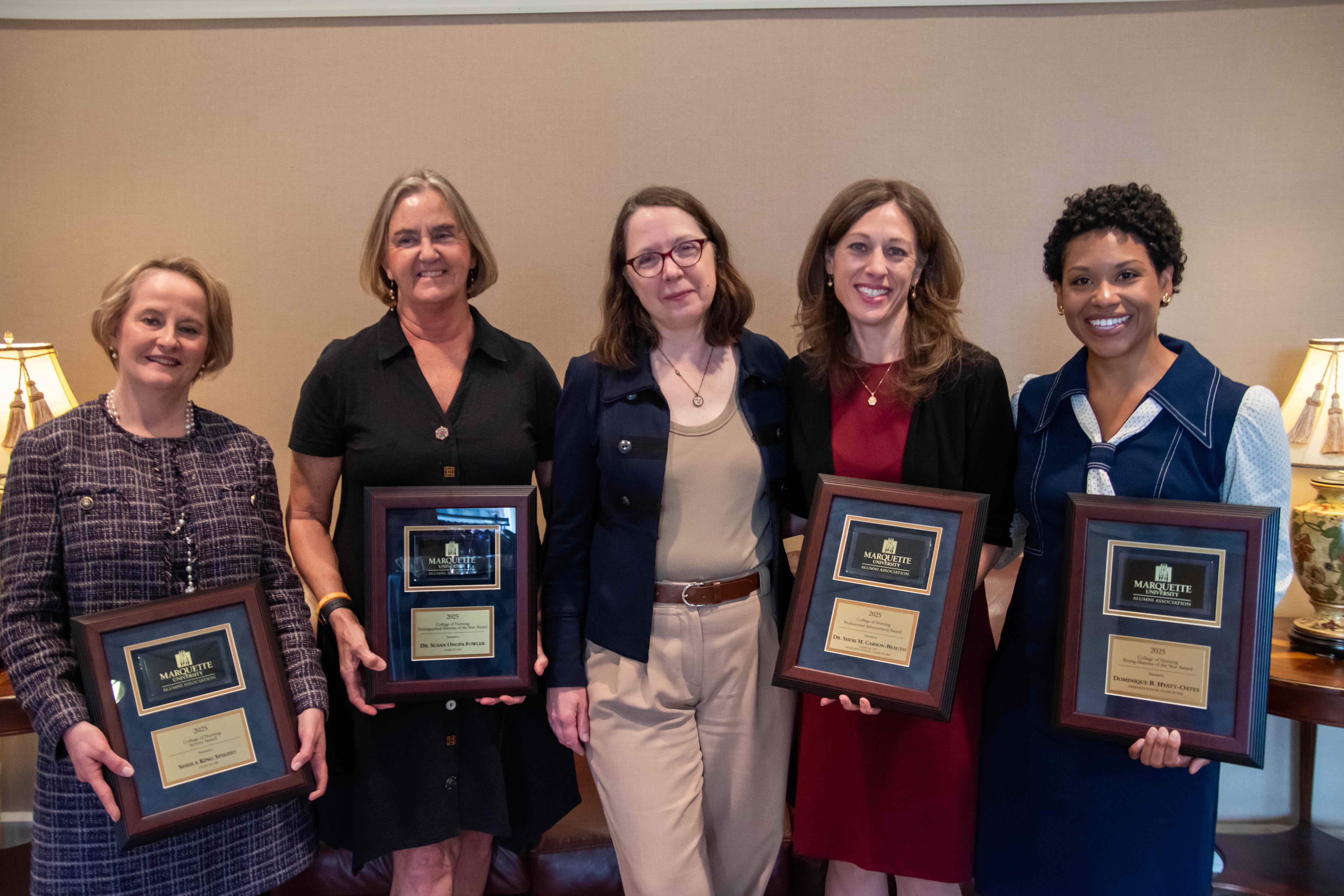 2025 Nursing Alumni Award winners pose with Dean Jill Guttormson