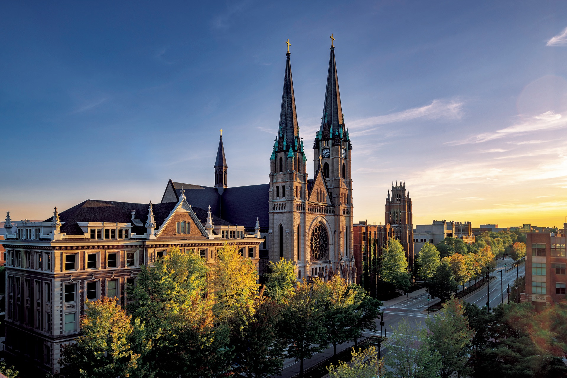 Sunset over Gesu Church