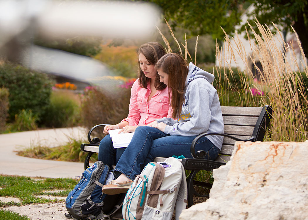Students studying on the Marquette University campus