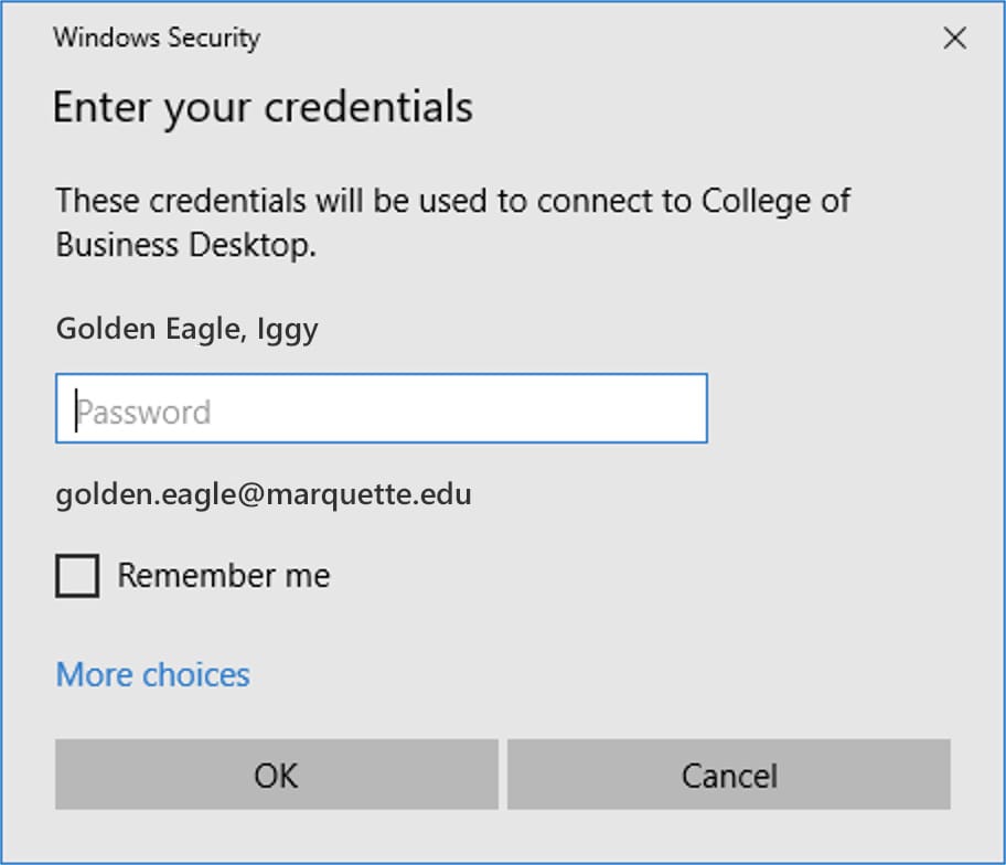 Windows Security credentials