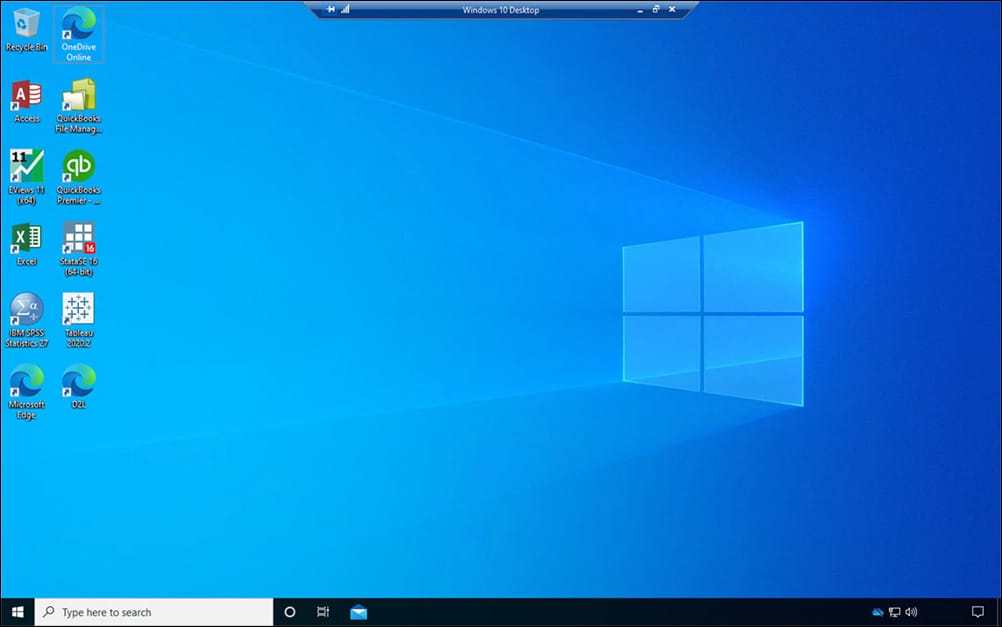 Windows 10 Desktop connected