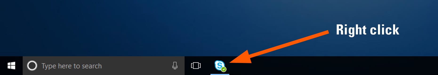 Skype for Business icon appears on Windows taskbar