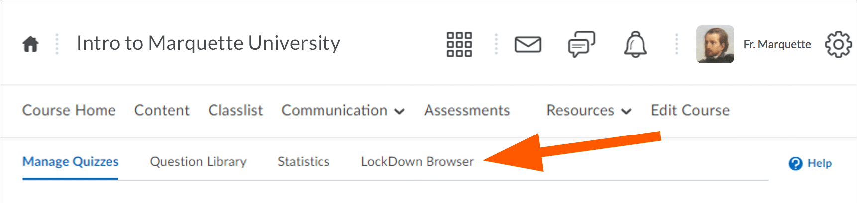 Select LockDown Browser tab