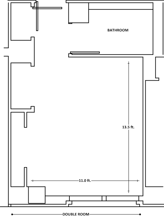 Carpenter Tower double room floorplan