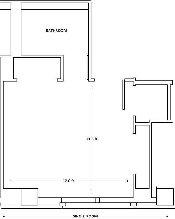 Carpenter Tower single room floorplan