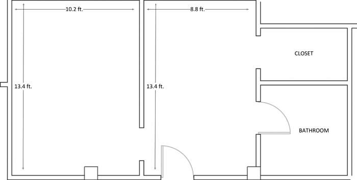 O'Donnell Hall triple room floorplan