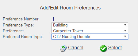 Housing Portal View to sign up for Nursing LLC