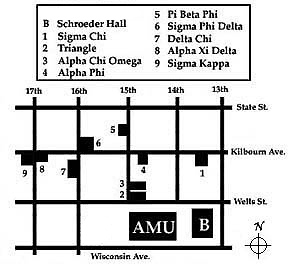Sorority and Fraternity House Map