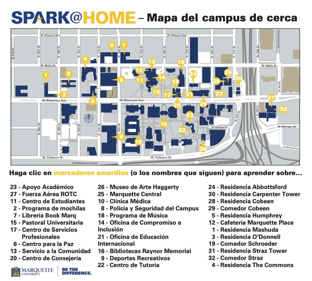 Mapa del campus de cerca