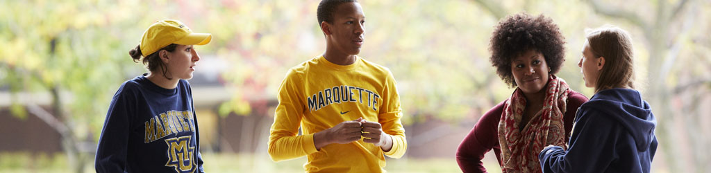 Student on campus at Marquette University