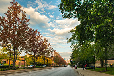 Wisconsin avenue leading to campus
