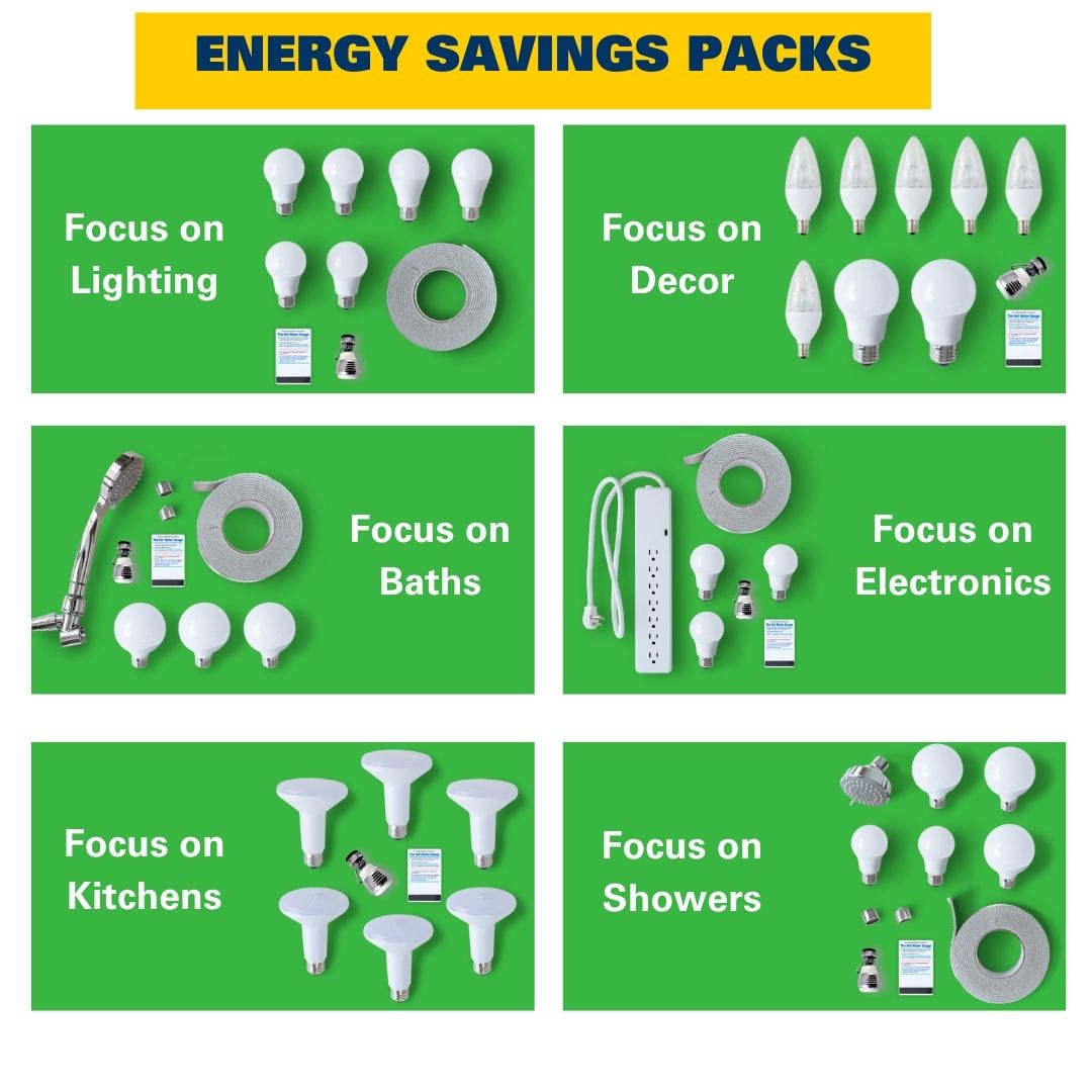 Types of energy saving packs available 