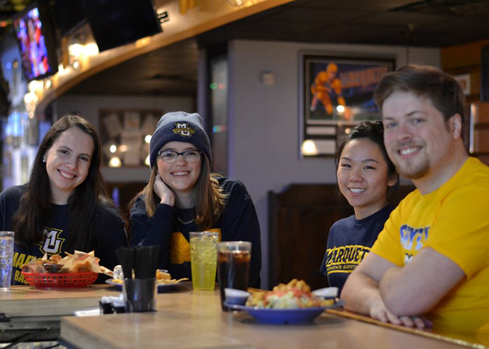 Marquette University students eating at the Union Sports Annex