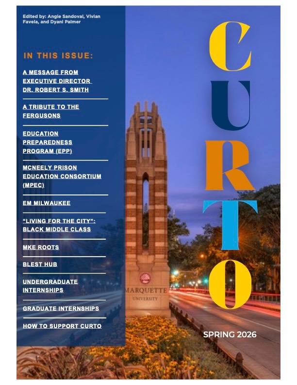 Title page of CURTO 2026 Newsletter with the index on the left and logo vertically placed on the right