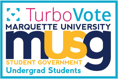 TurboVote and MUSG logos undergraduate student button