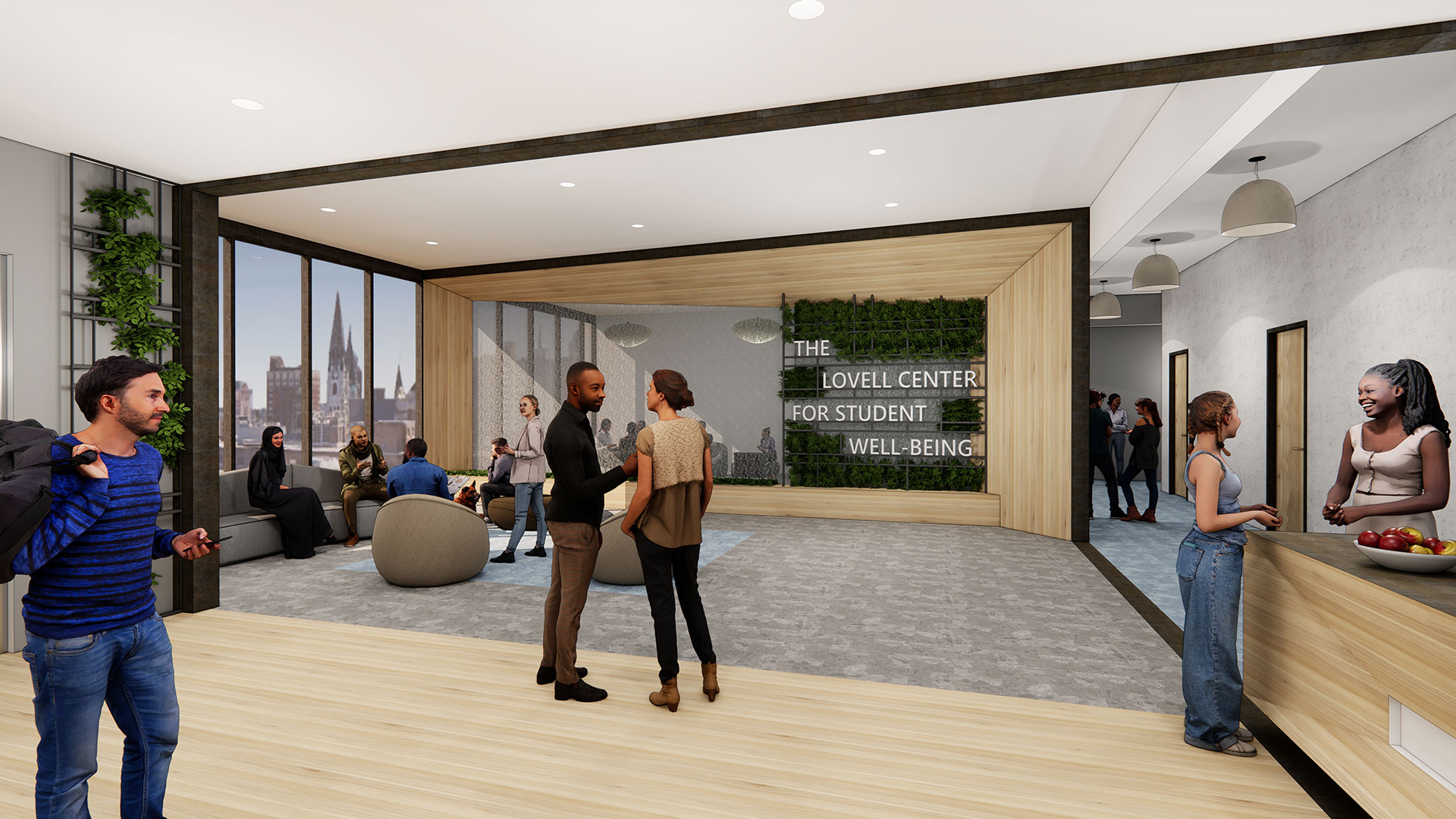 A rendering of the Lovell Center for Student well-being.