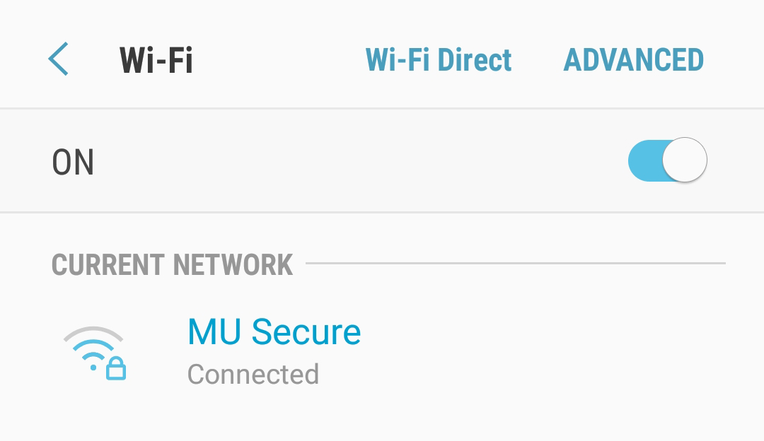 Connected to MU Secure