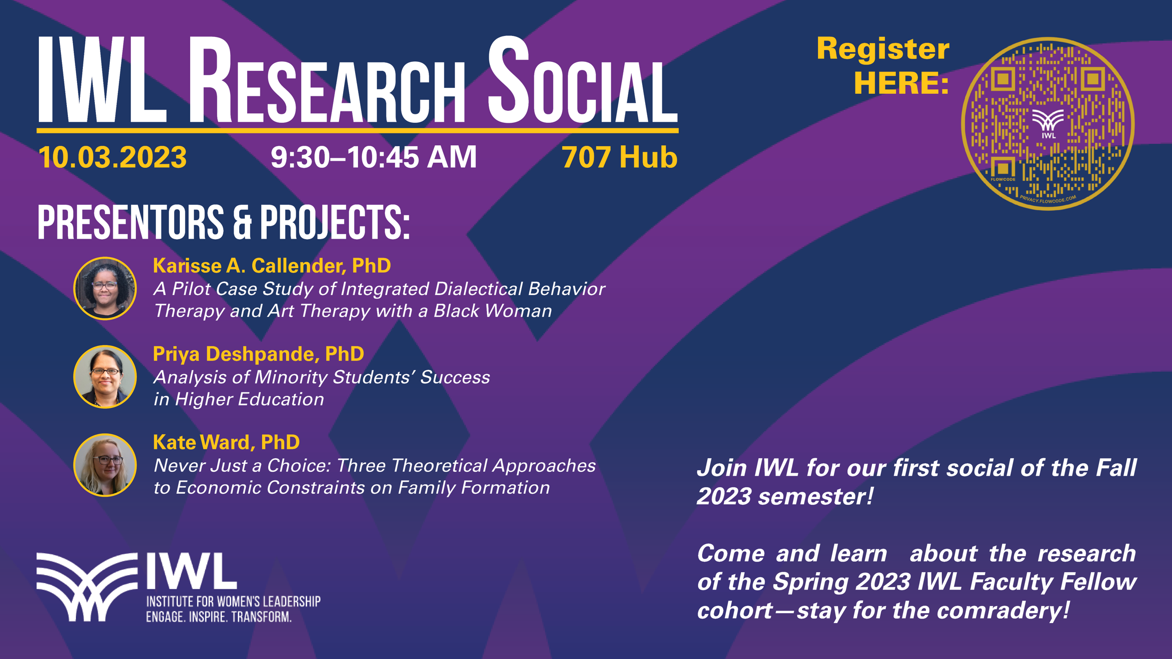 digital flyer for Oct. 3, 2023,IWL Research Social