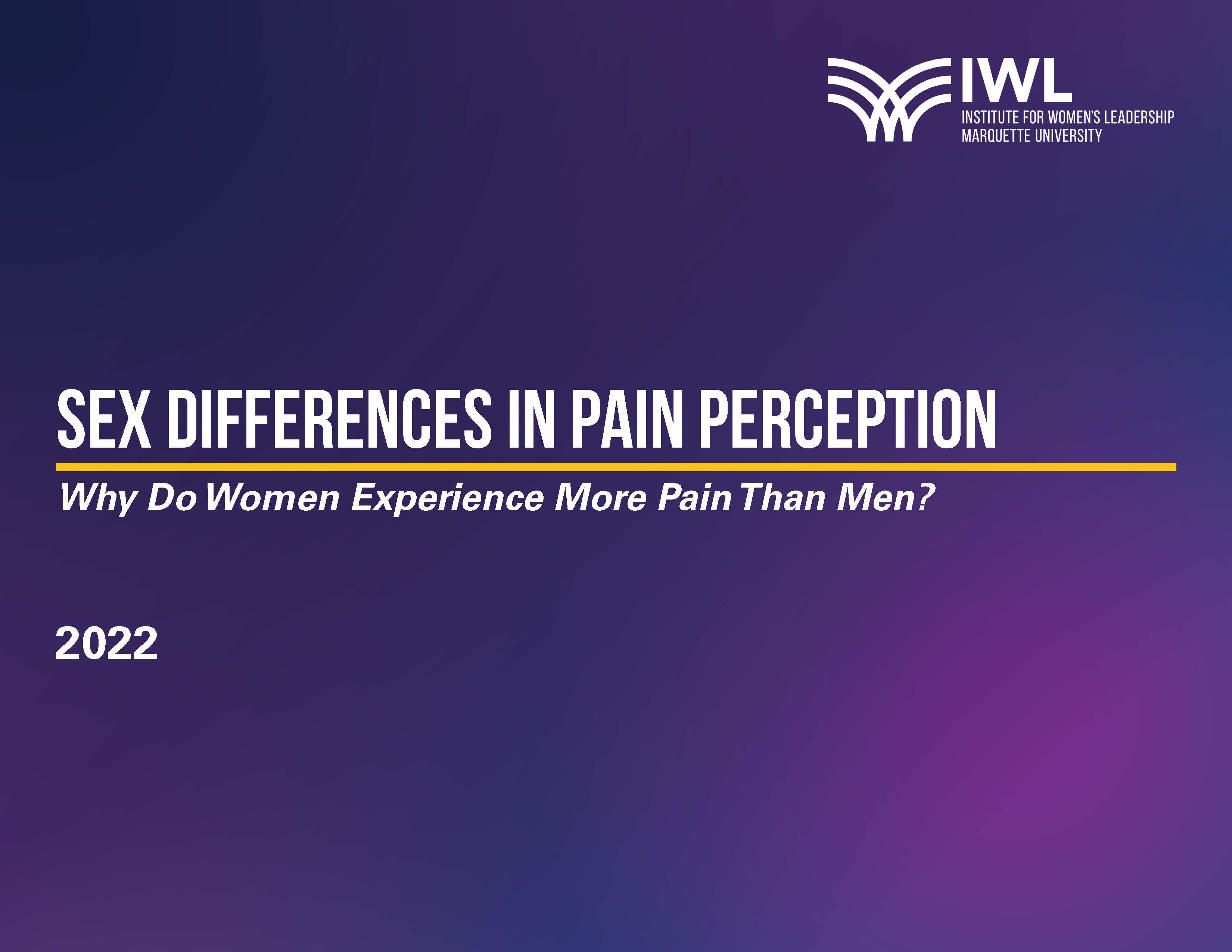 Front Cover of "Sex Differences in Pain Persception" (white paper)